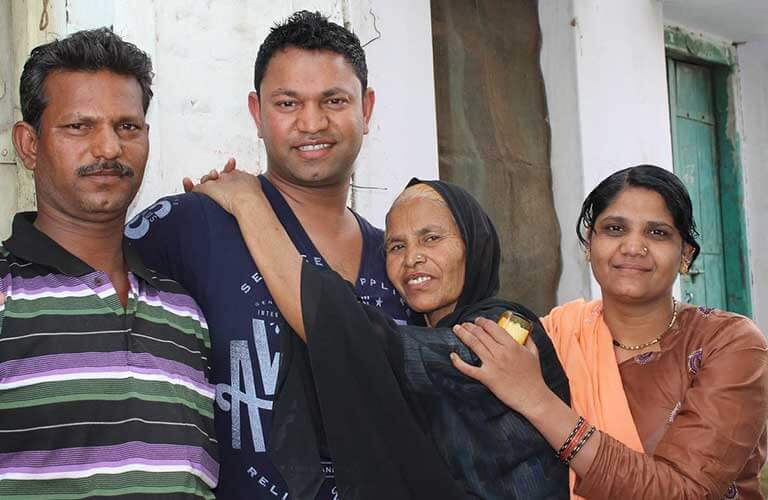 Saroo Brierley with his family in India